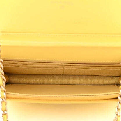 Chanel Caviar Quilted Wallet on Chain WOC Yellow 5 of 13