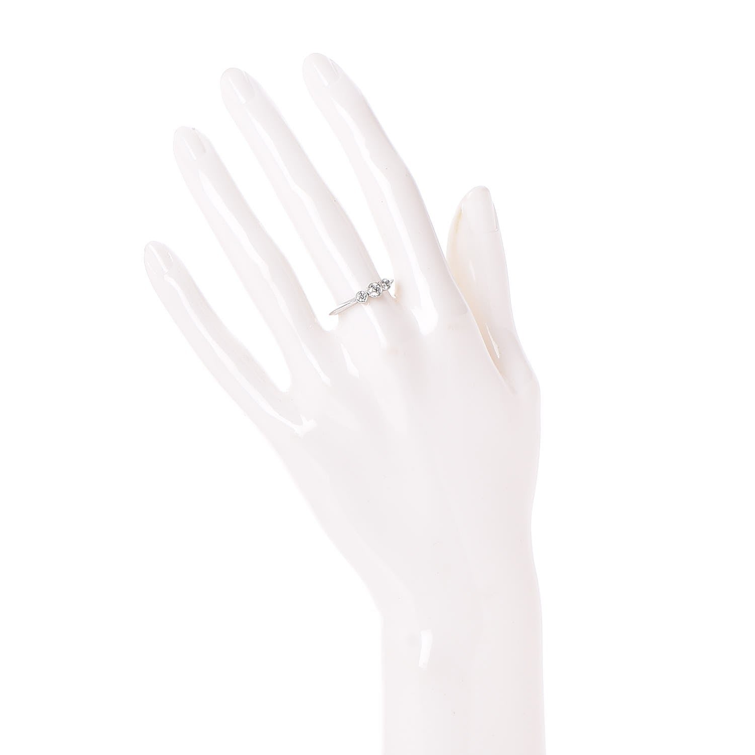 Tiffany Platinum Diamond Three Stone Milgrain Ring 53 6.25 2 of 5