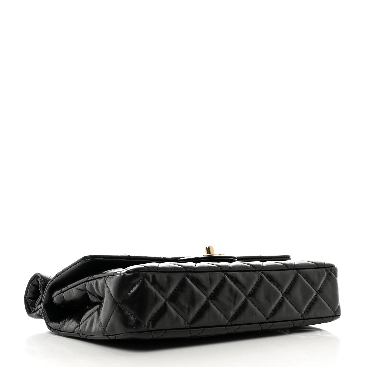 Chanel Crumpled Calfskin Quilted Clutch Black 4 of 7