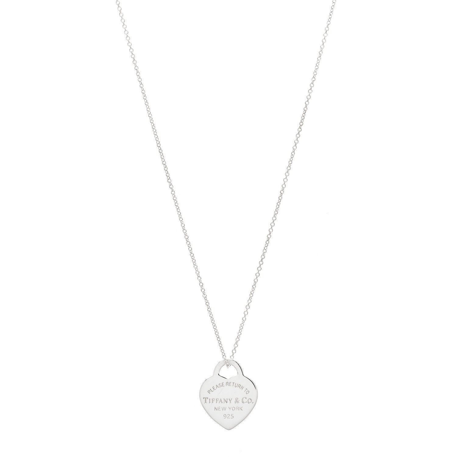 Tiffany Sterling Silver Small Return to Tiffany Heart Pendant Necklace 1 of 7