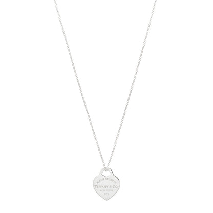 Tiffany Sterling Silver Small Return to Tiffany Heart Pendant Necklace 1 of 7