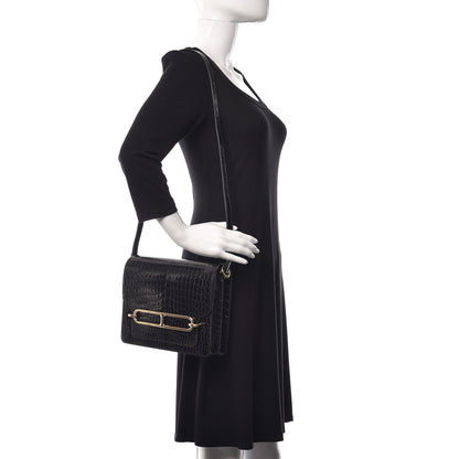 Hermes Shiny Niloticus Crocodile Sac Roulis 23 Black 2 of 15