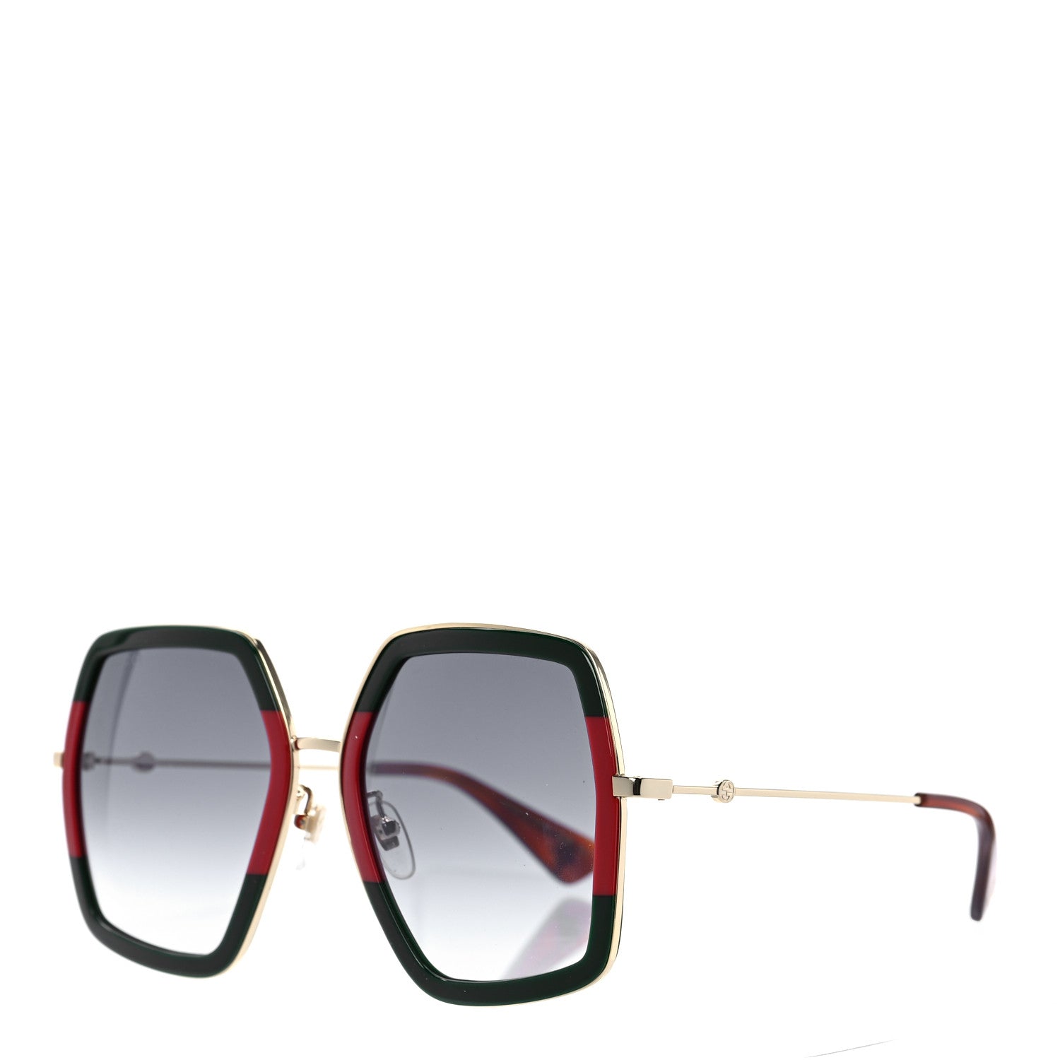 Gucci Square Frame Web GG0106S Sunglasses Tortoise 1 of 8