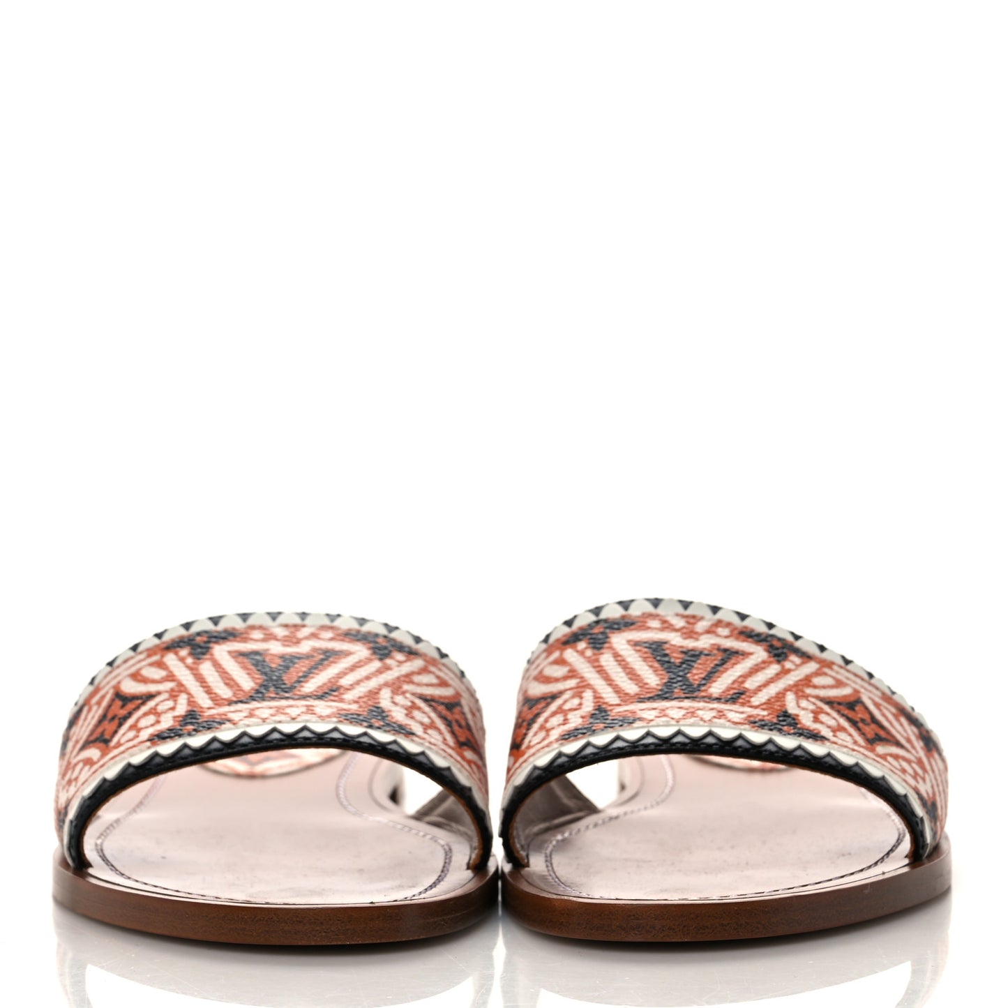 Monogram Crafty Lock It Flat Mule 37.5 Caramel