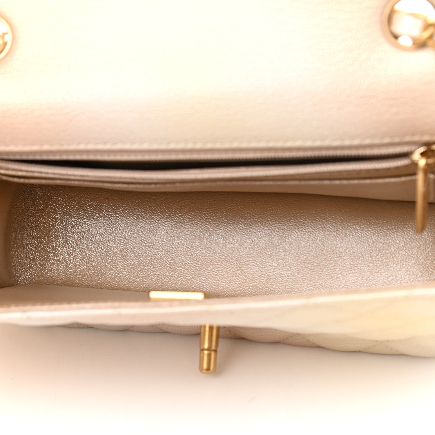 Chanel Metallic Goatskin Quilted Mini Rectangular Flap Gold 5 of 9