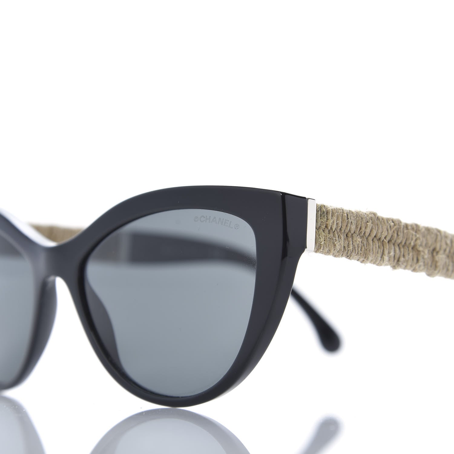 Chanel Acetate Rope Cat Eye Sunglasses 5409-A Black 7 of 8