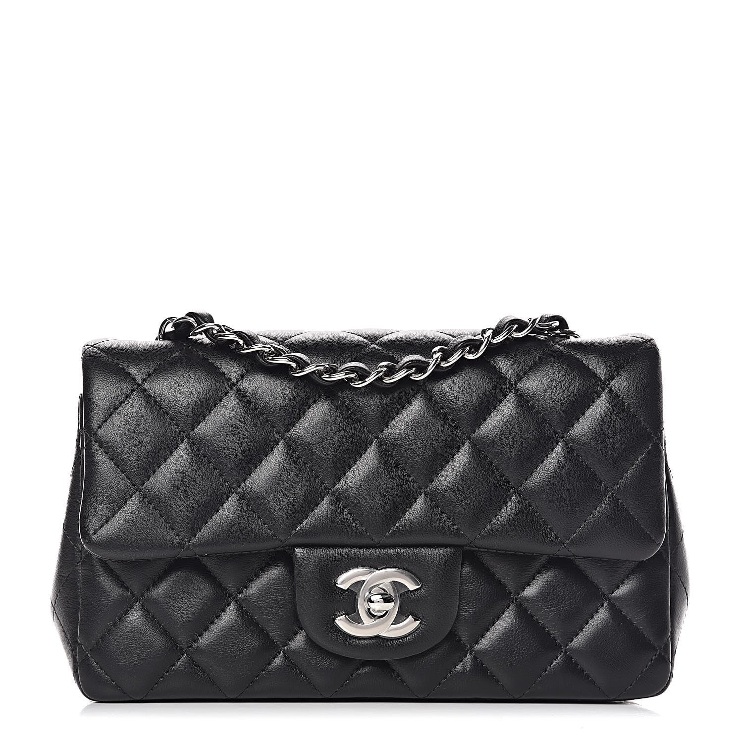 Chanel Lambskin Quilted Mini Rectangular Flap Black 1 of 9