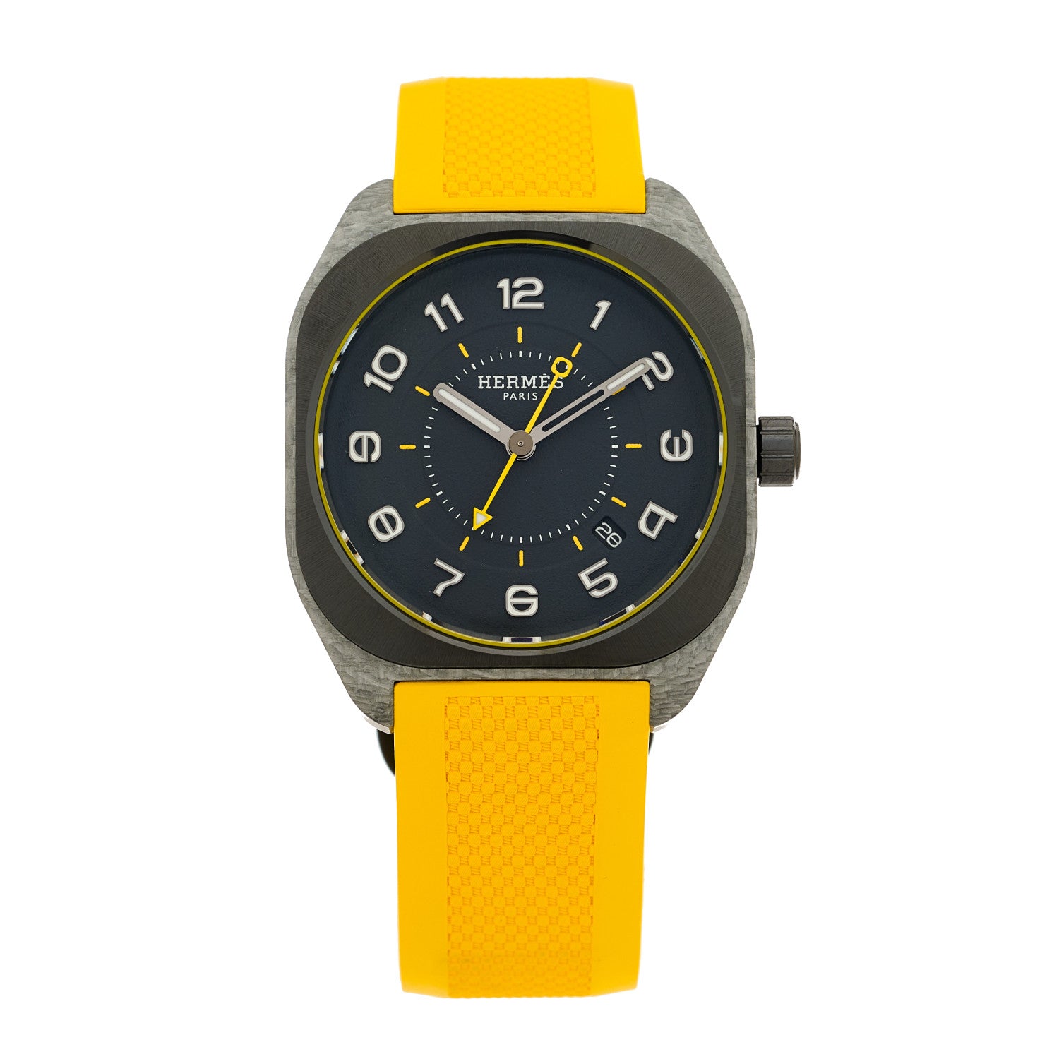 Hermes Glass Fiber Ceramic Rubber 39mm H08 Automatic Watch Yellow 1 of 5