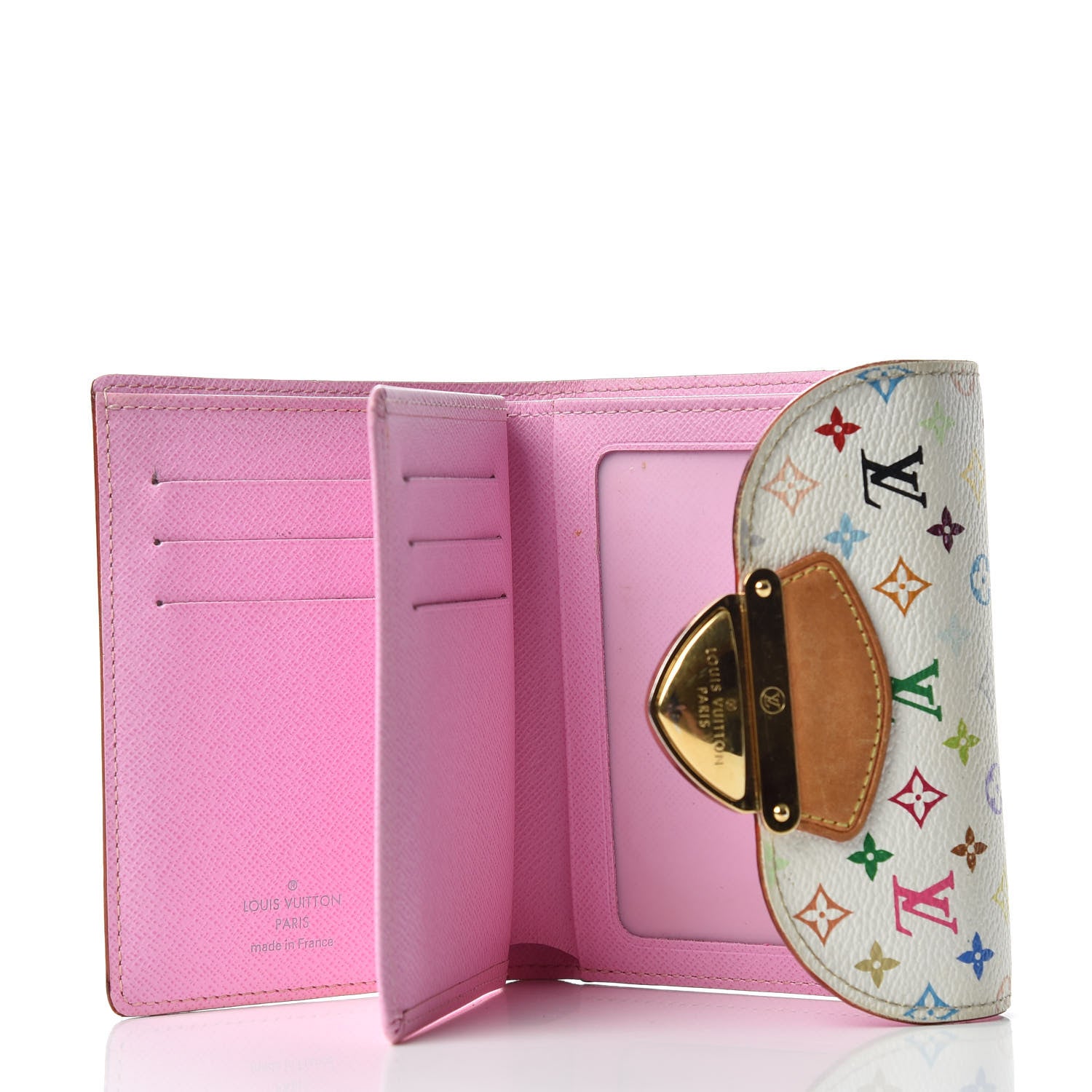 Louis Vuitton Monogram Multicolor Joey Wallet White Litchi 5 of 8