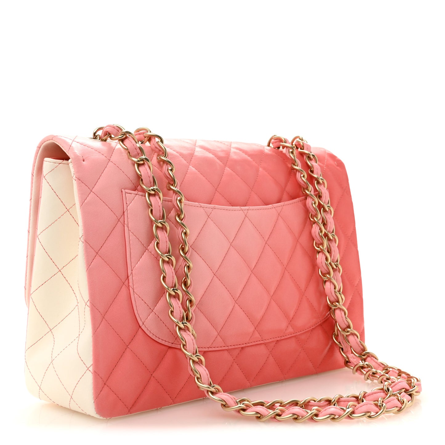 Lambskin Degrade Quilted Maxi Single Flap Pink