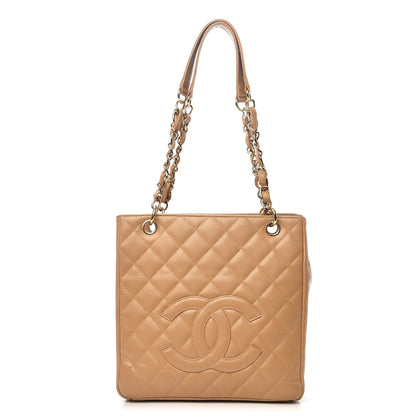 Chanel Caviar Quilted Petit Shopping Tote PST Beige 1 of 11