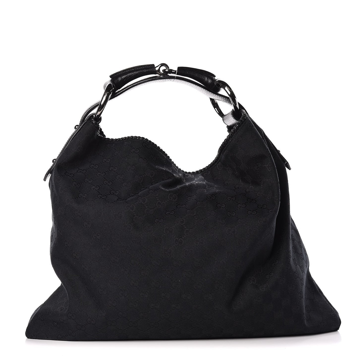 Monogram Large Horsebit Chain Hobo Black