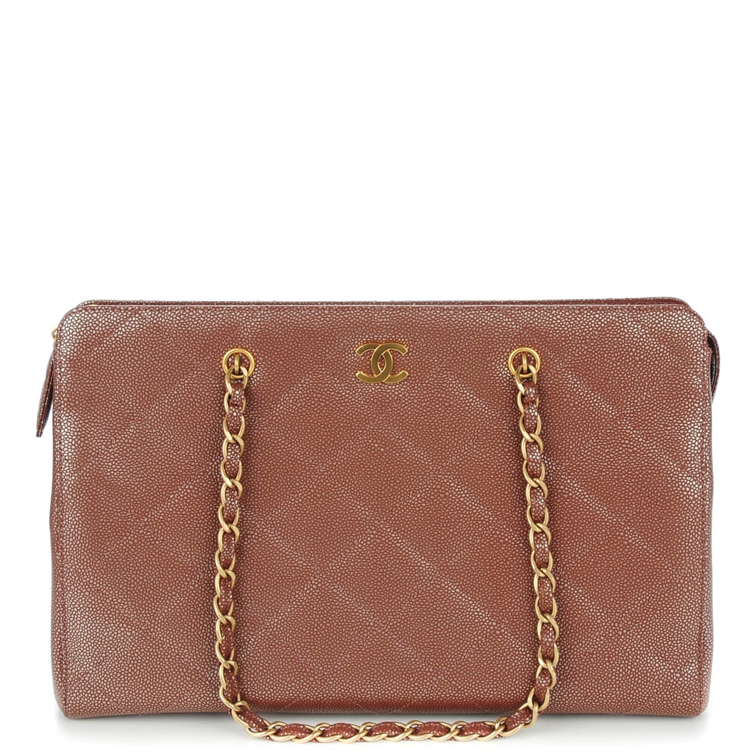 Chanel Metallic Caviar Shoulder Bag Brown 1 of 8