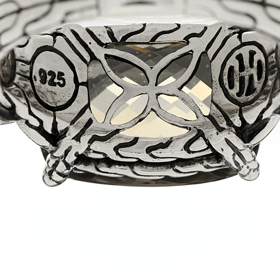 John Hardy Sterling Silver 18K Yellow Gold Olive Quartz Batu Kawung Ring 54 7 5 of 5
