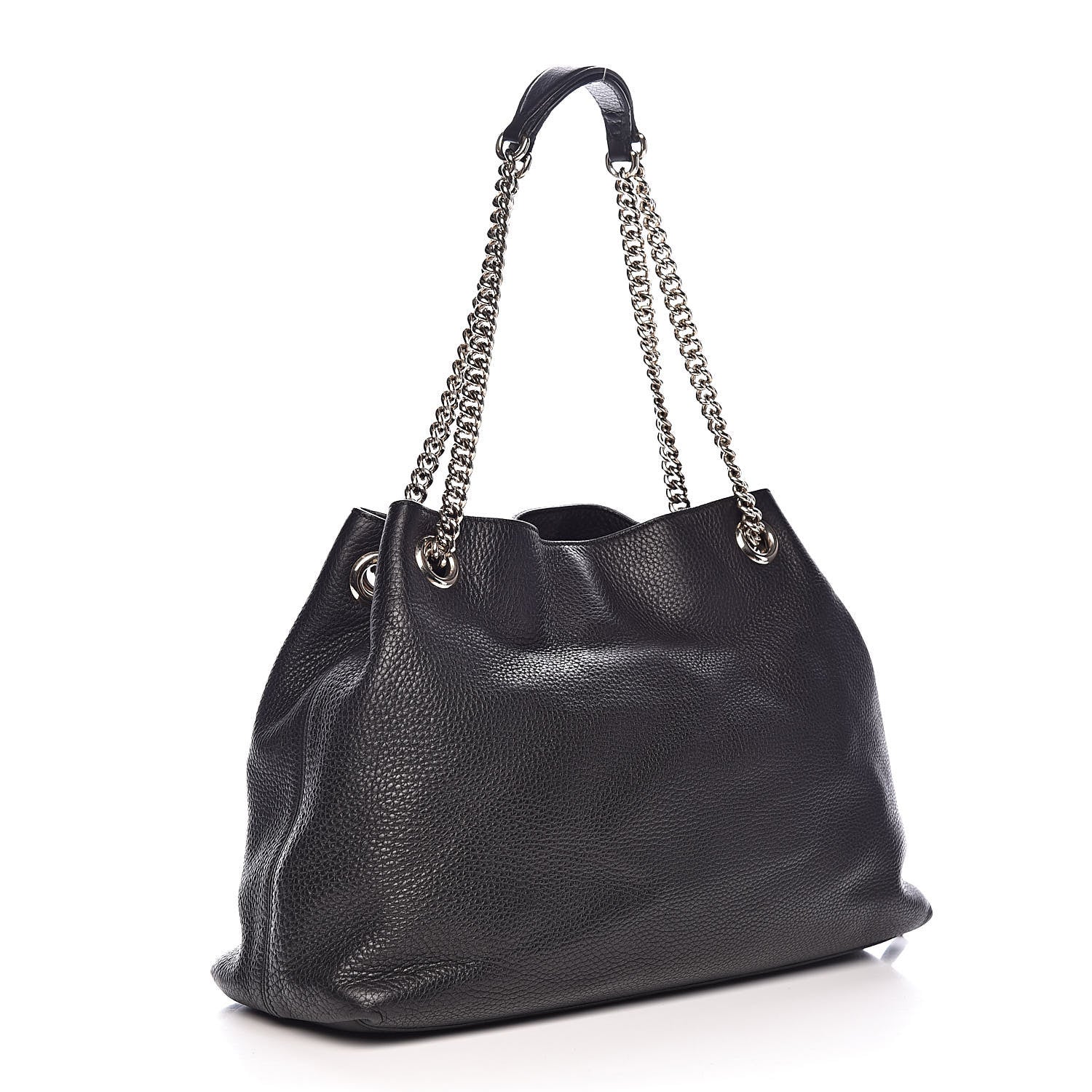 Gucci Pebbled Calfskin Medium Soho Chain Shoulder Bag Black 3 of 14