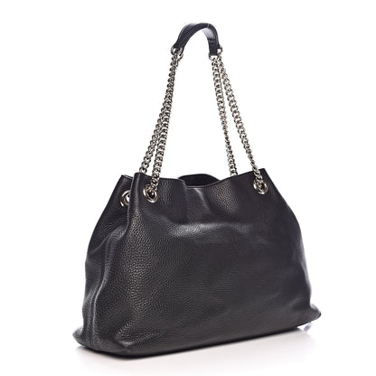 Gucci Pebbled Calfskin Medium Soho Chain Shoulder Bag Black 3 of 14