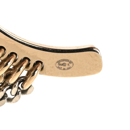 Chanel CC Chain Fringe Hoop Earrings Gold 4 of 4