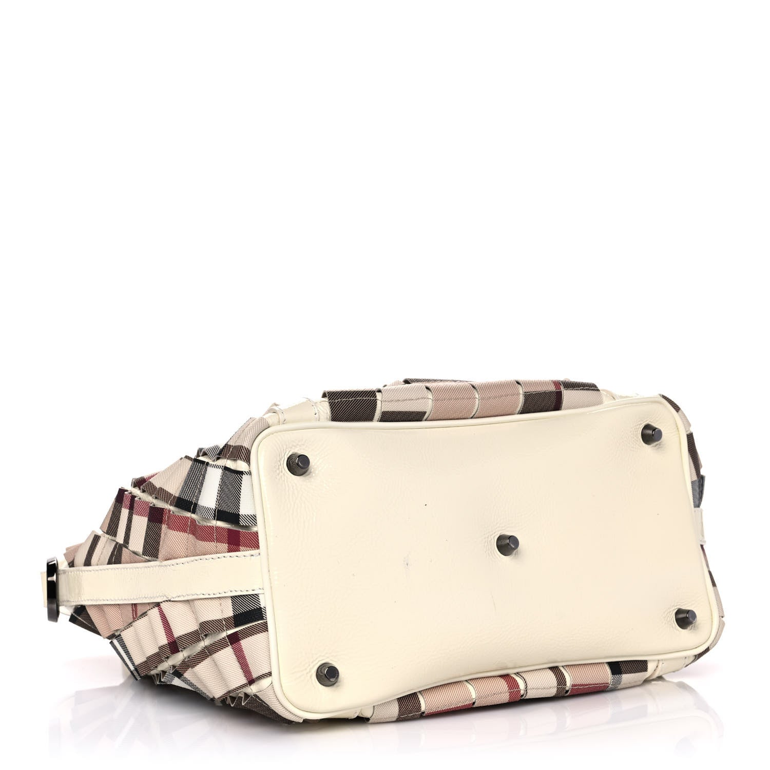 Burberry Patent House Check Ruffled Small Lowry White 4 of 10