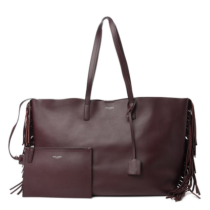 Saint Laurent Calfskin Large Fringe Shopping Tote Amaranto 1 of 11