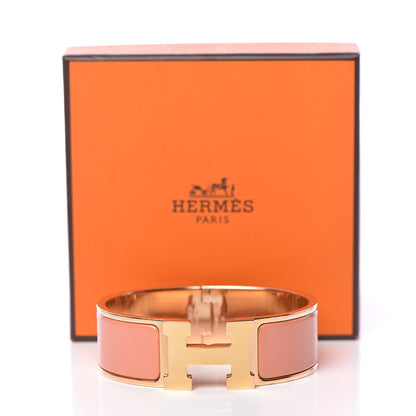 Hermes Enamel Wide Clic Clac H Bracelet GM Rose Saumon 6 of 6