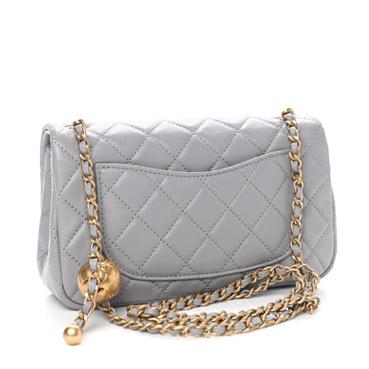 Chanel Lambskin Quilted Mini Rectangular Pearl Crush Flap Grey 2 of 4