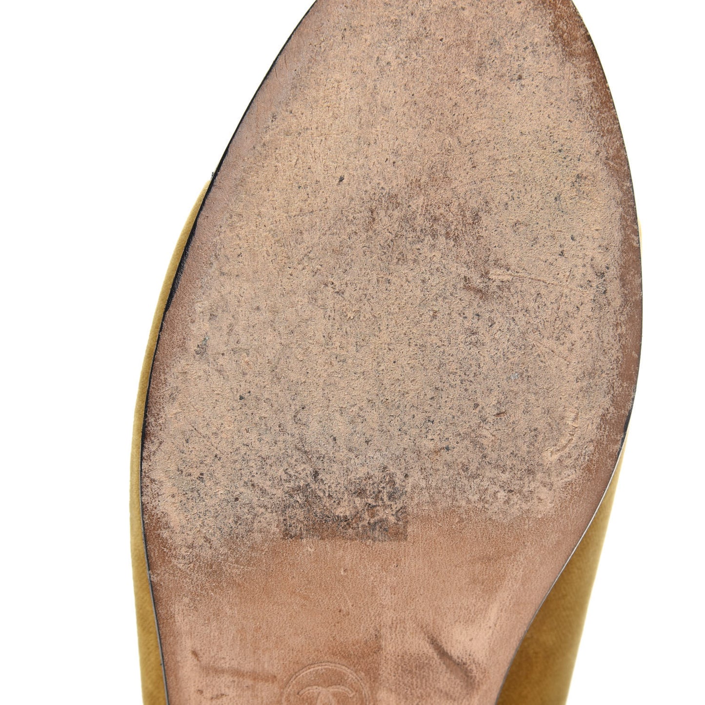 Velvet Patent Calfskin Cap Toe Ballerina Flats 37.5 Gold Black