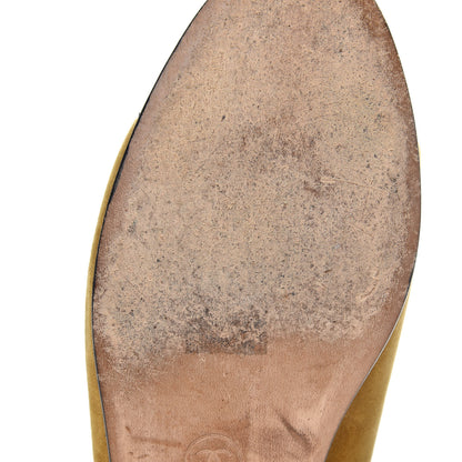 Chanel Velvet Patent Calfskin Cap Toe Ballerina Flats 37.5 Gold Black 9 of 9