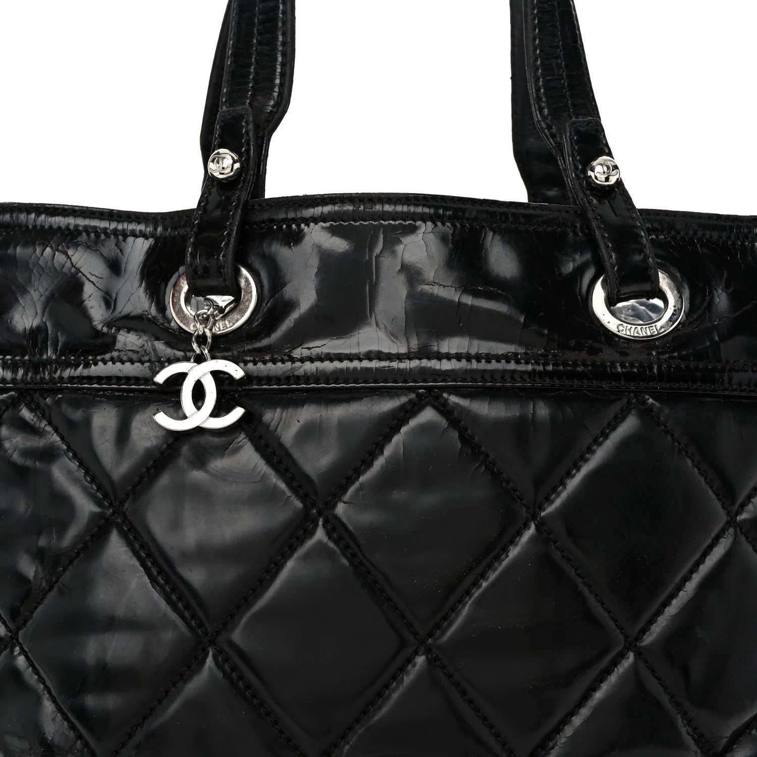 Chanel Vinyl Quilted Large Paris Biarritz Tote Black 8 of 13