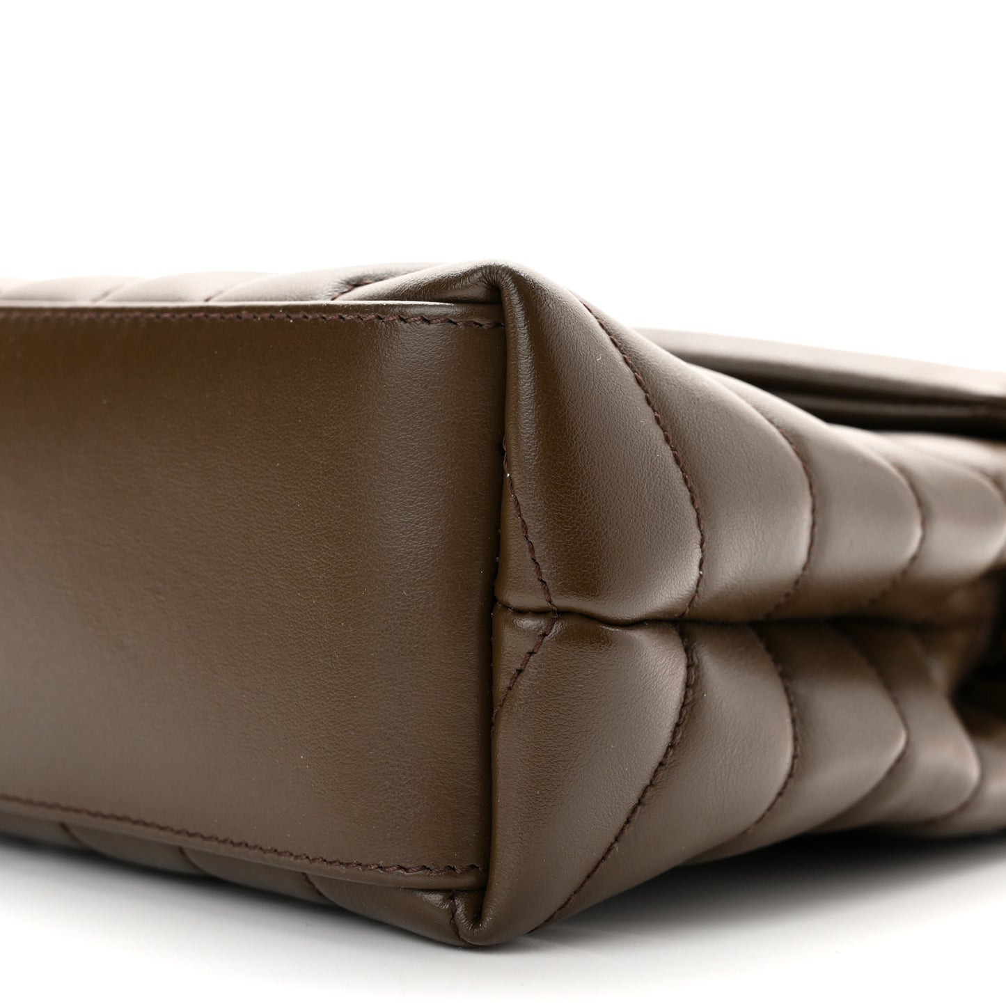 Calfskin Y Quilted Monogram Small Loulou Chain Satchel Soil Brown