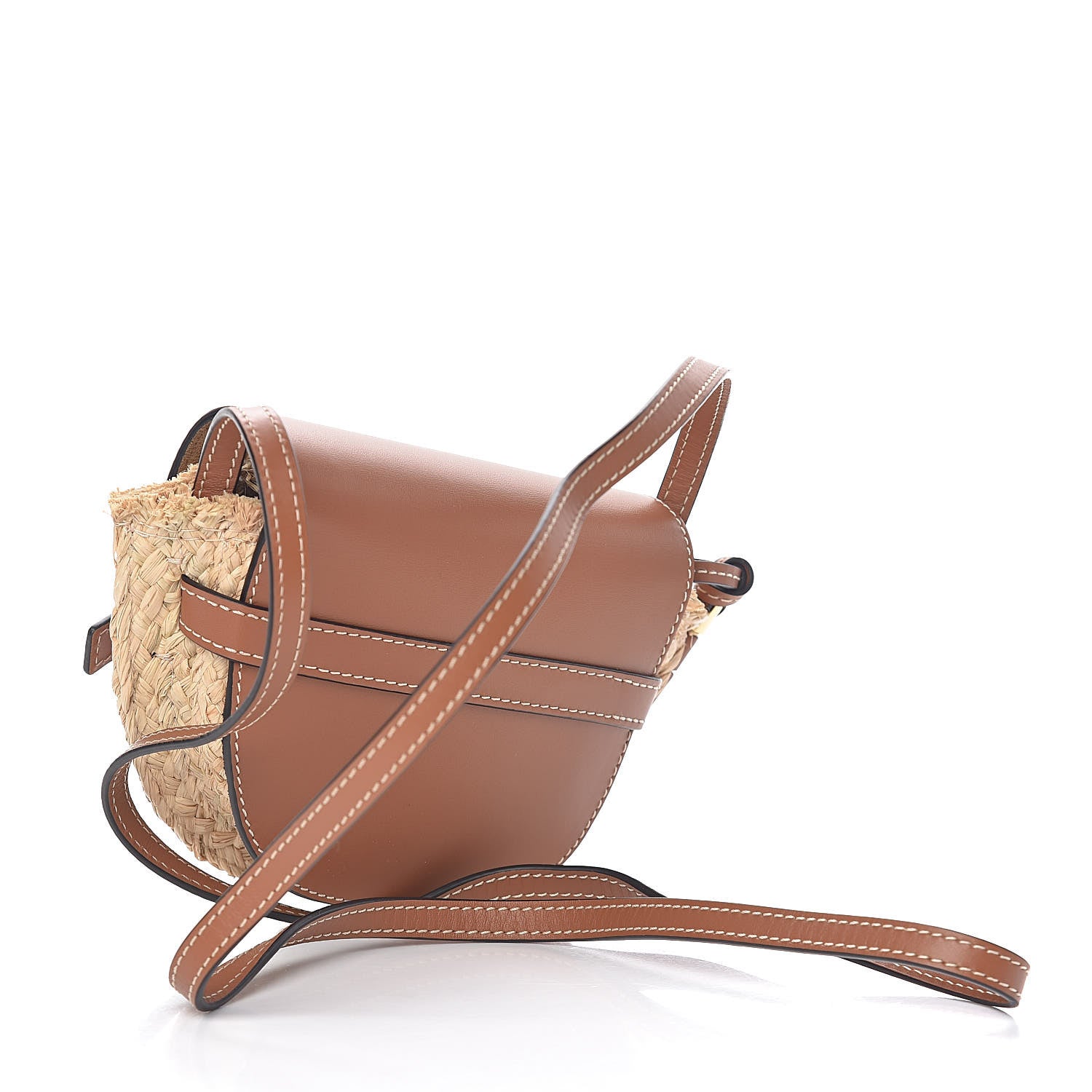 Loewe Calfskin Raffia Mini Gate Crossbody Bag Natural Tan 3 of 9