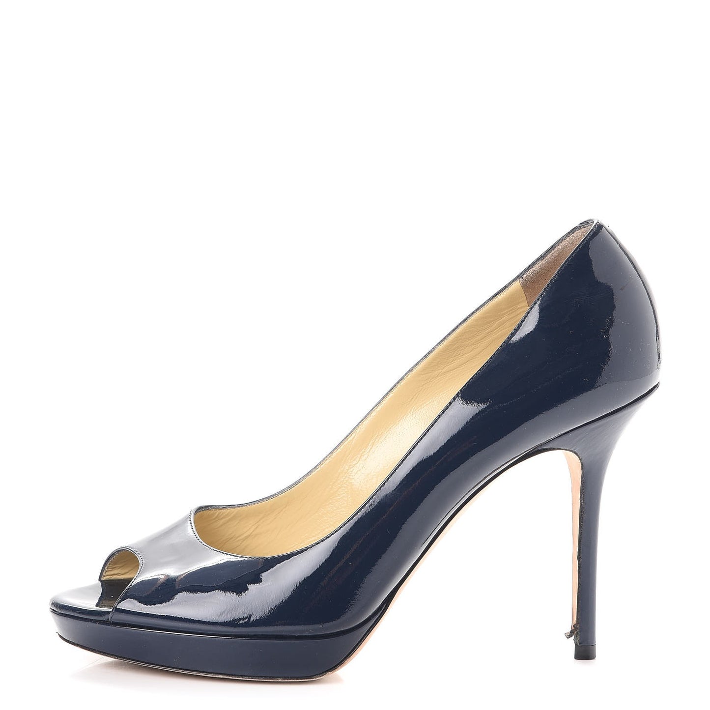 Patent Luna Platform Peep Toe Pumps 38 Navy