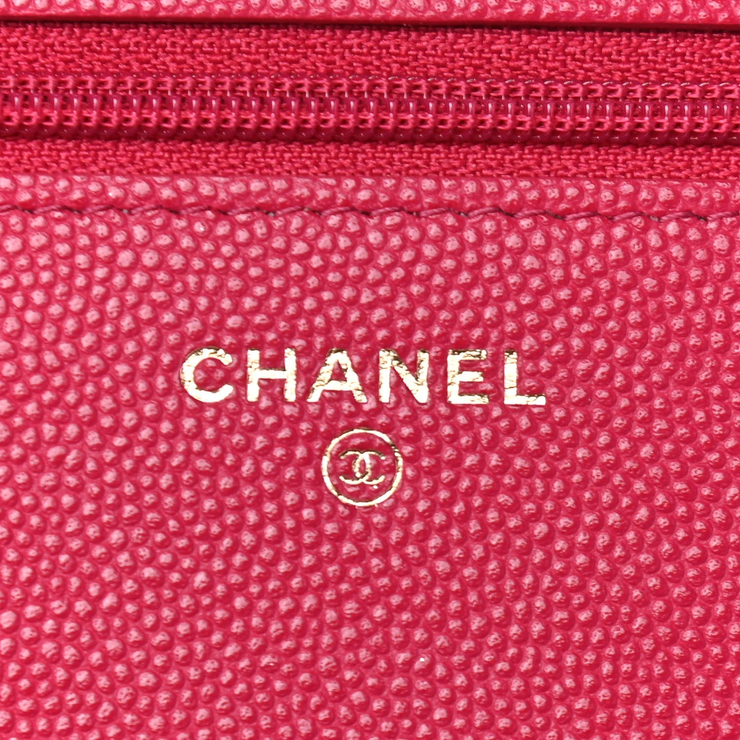 Chanel Caviar Camellia Embossed Wallet On Chain WOC Fuschia 5 of 7