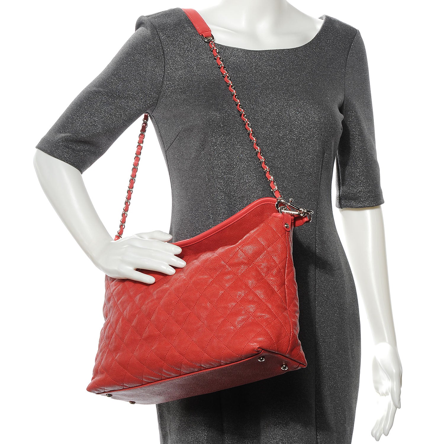 Chanel Caviar French Riviera Hobo Red 2 of 7
