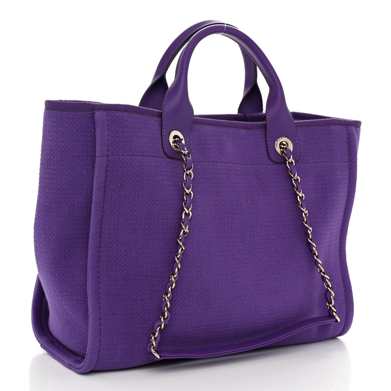 Chanel Mixed Fibers Small Deauville Tote Purple 3 of 10