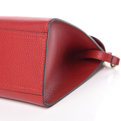 Gucci Calfskin Small GG Marmont Top Handle Bag Vulcanic Red 6 of 9