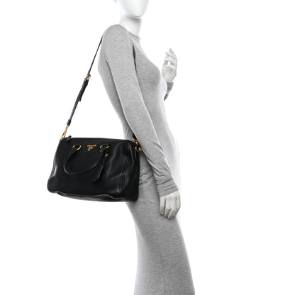 Prada Vitello Phenix Bauletto Black 3 of 10