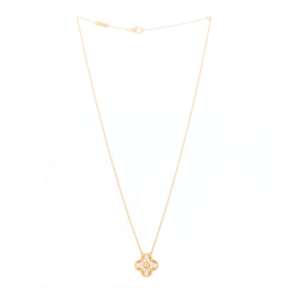 Van Cleef & Arpels 18K Yellow Gold Diamond Vintage Alhambra Pendant Necklace 3 of 6