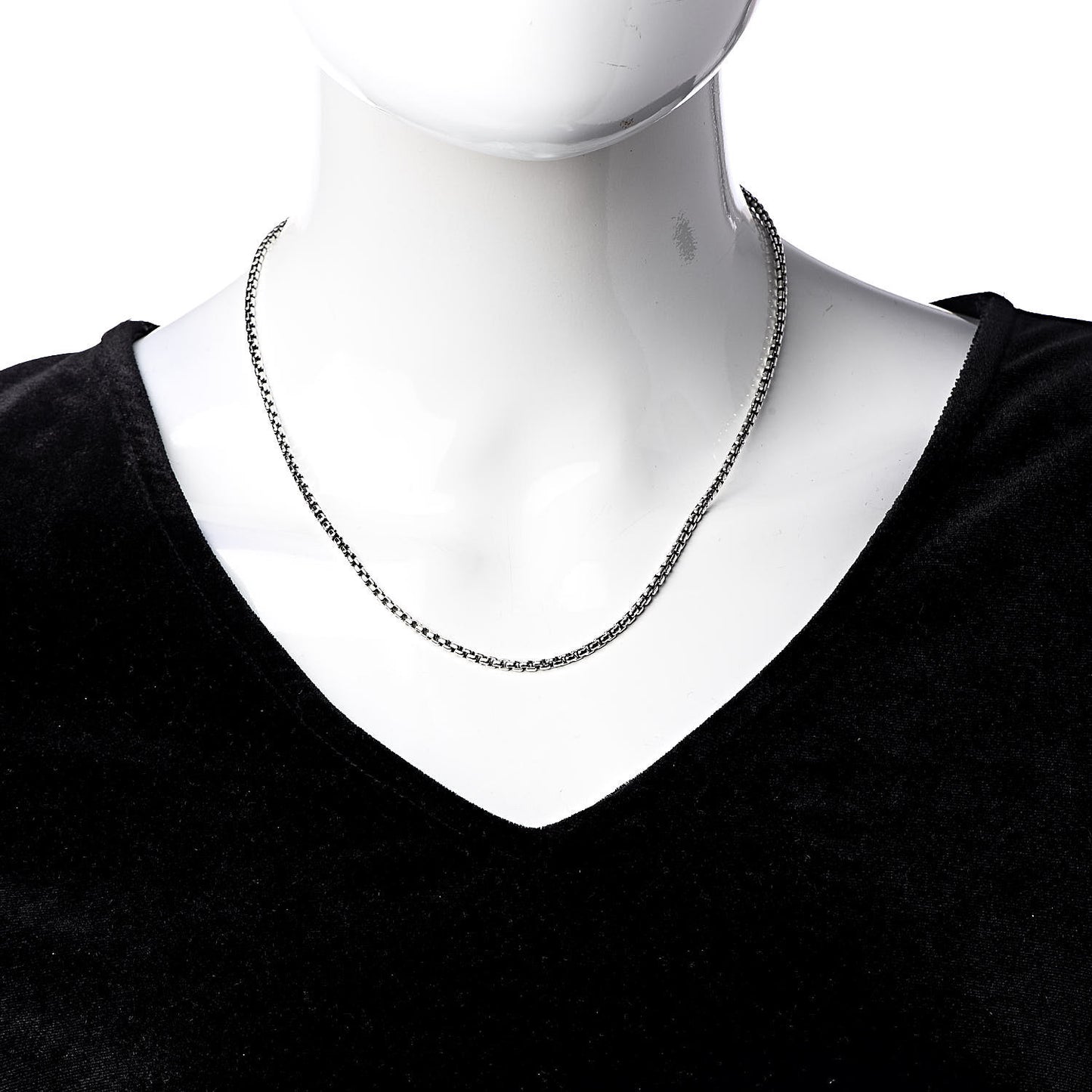 Sterling Silver 14K Yellow Gold 2.7mm Small Box Chain Necklace 18"