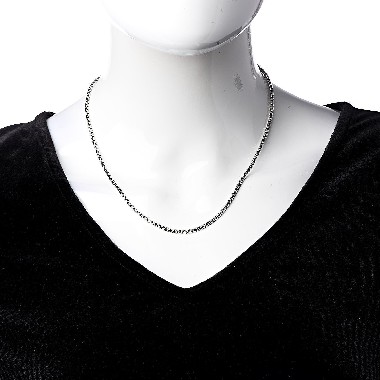 David Yurman Sterling Silver 14K Yellow Gold 2.7mm Small Box Chain Necklace 18" 2 of 4
