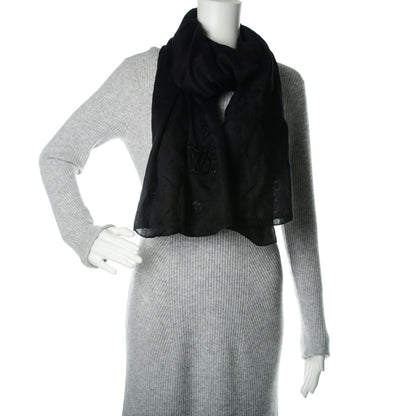Louis Vuitton Cashmere Silk Sequin Scarf Black 2 of 5