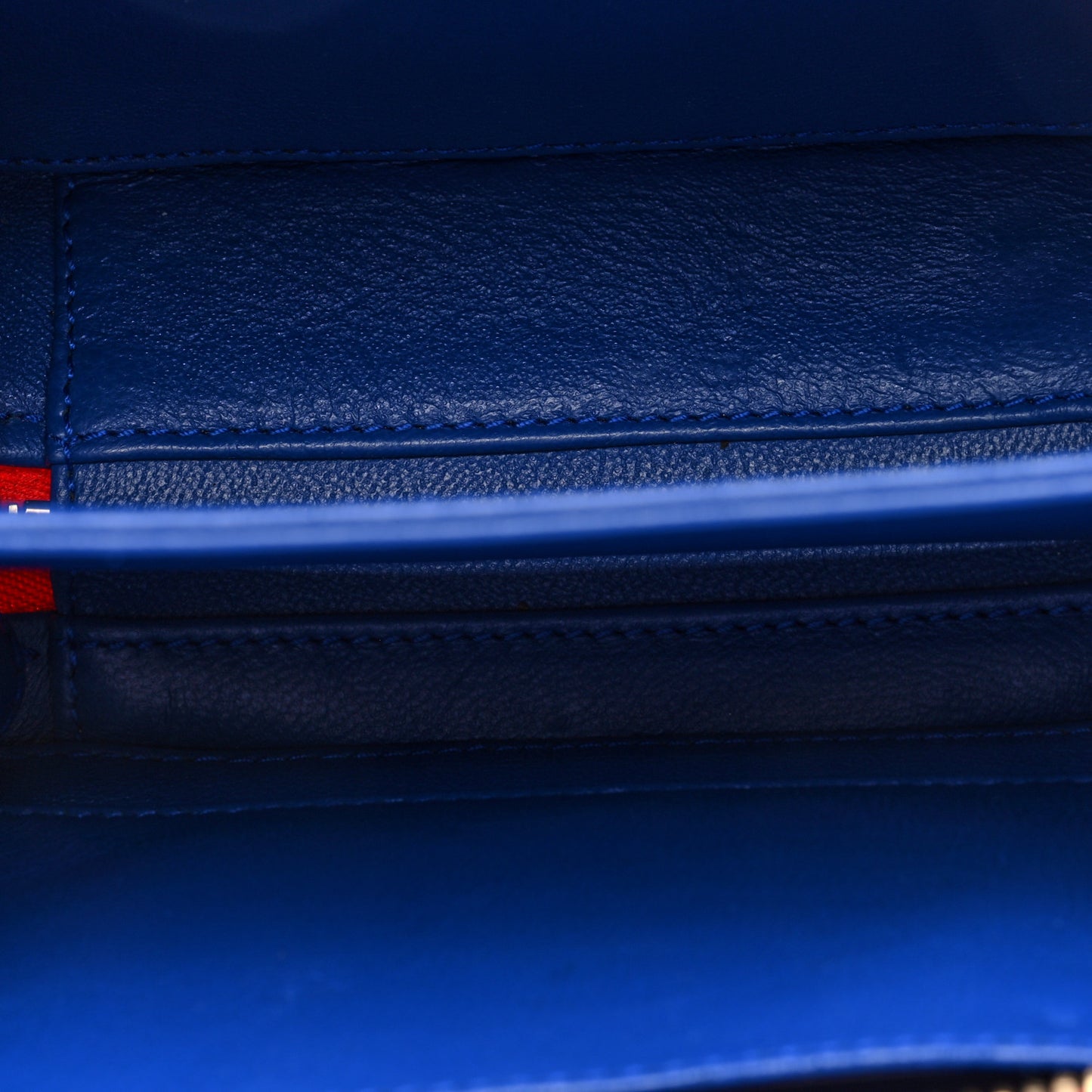 Caviar Quilted Small CC Filigree Vanity Case Blue White Red