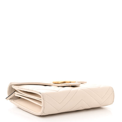 Gucci Calfskin Matelasse GG Marmont Chain Wallet Mystic White 4 of 15