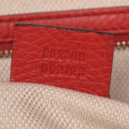 Gucci Pebbled Calfskin Large Soho Shoulder Bag Red 9 of 15
