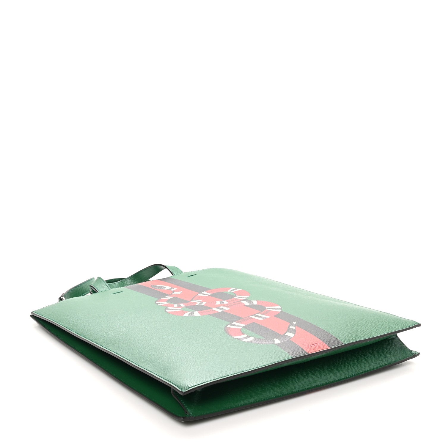 Gucci Calfskin Kingsnake Print Vertical Tote Green 1660183