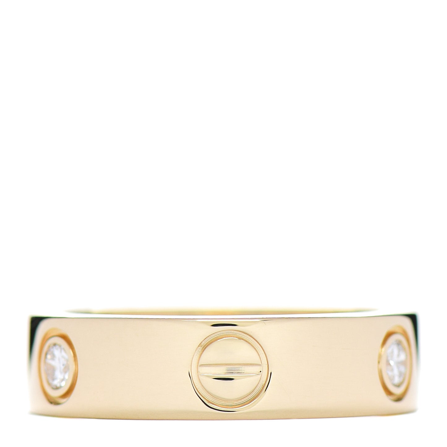 18K Yellow Gold 3 Diamond 5.5mm LOVE Ring 55 7.25