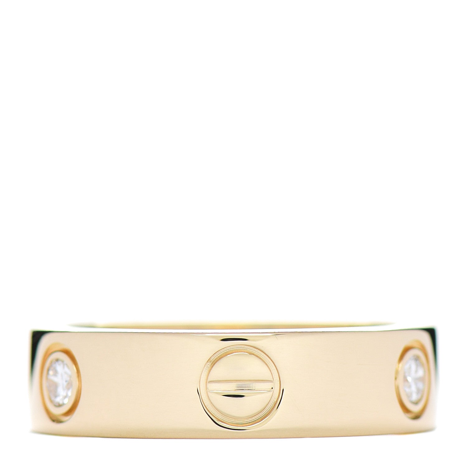 Cartier 18K Yellow Gold 3 Diamond 5.5mm LOVE Ring 55 7.25 3 of 5