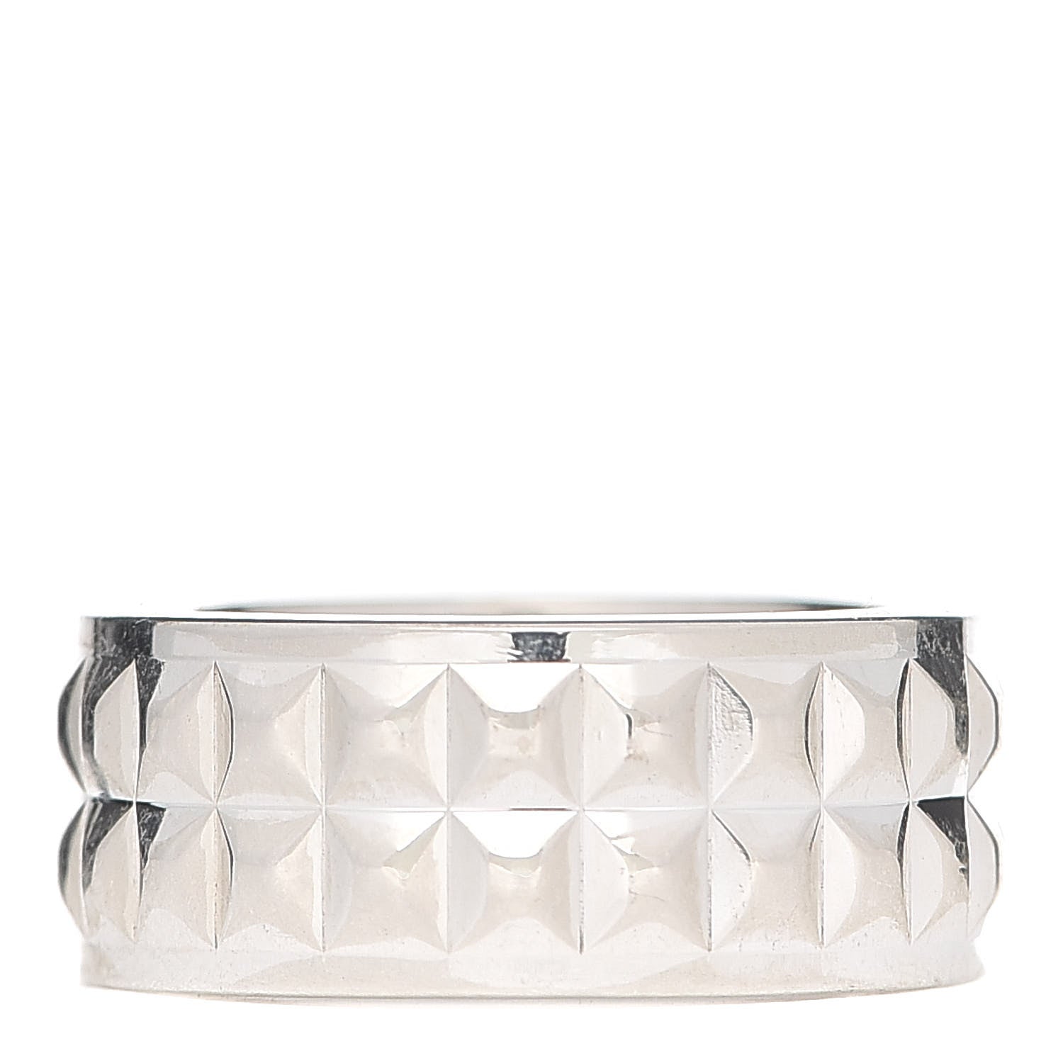 Tiffany Sterling Silver Two Row Diamond Point Band Ring 47 4 1 of 4