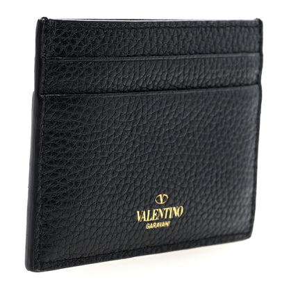 Valentino Garavani Pebbled Calfskin Rockstud Card Holder Black 3 of 7