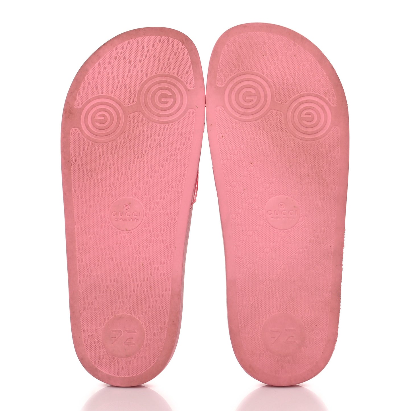 Rubber GG Monogram Perforated Womens Slide Sandals 39 Rose Box
