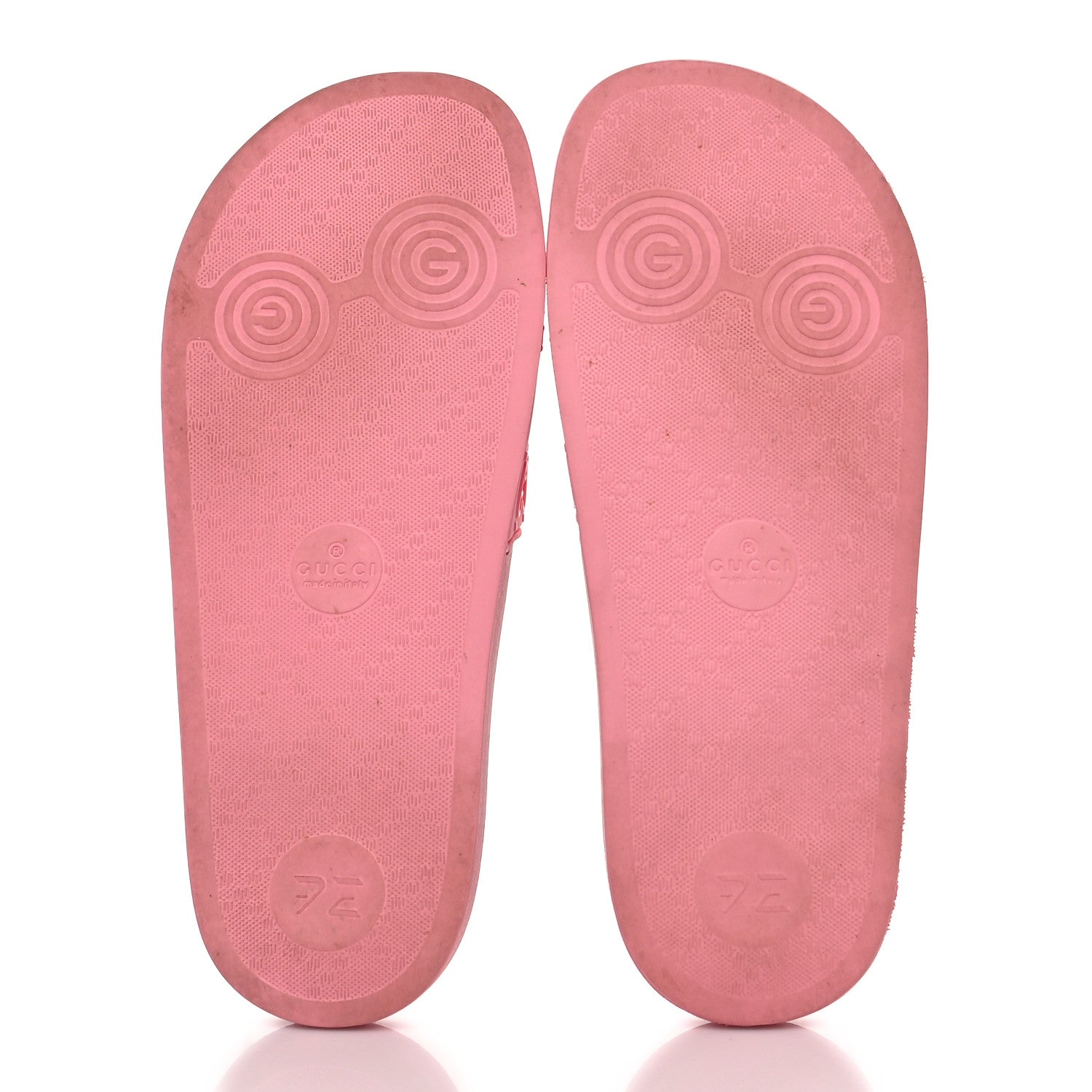 Gucci Rubber GG Monogram Perforated Womens Slide Sandals 39 Rose Box 5 of 6